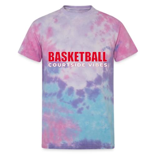 Courtside Vibes Basketball Typography Design - Unisex Tie Dye T-Shirt