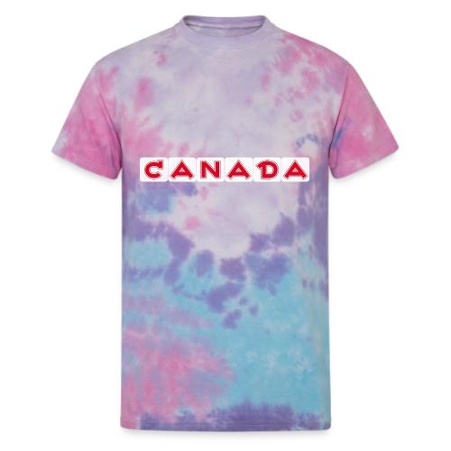 Canada, red letters on white background - Unisex Tie Dye T-Shirt