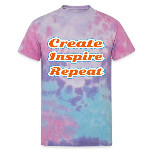 Create, Inspire, Repeat — Artist Life Script - Unisex Tie Dye T-Shirt