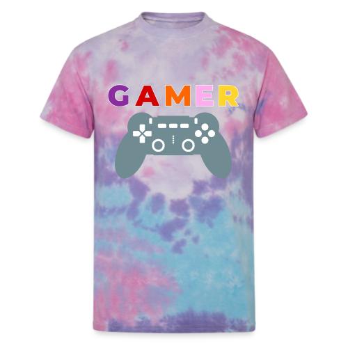Colorful Gamer Controller Graphic - Unisex Tie Dye T-Shirt