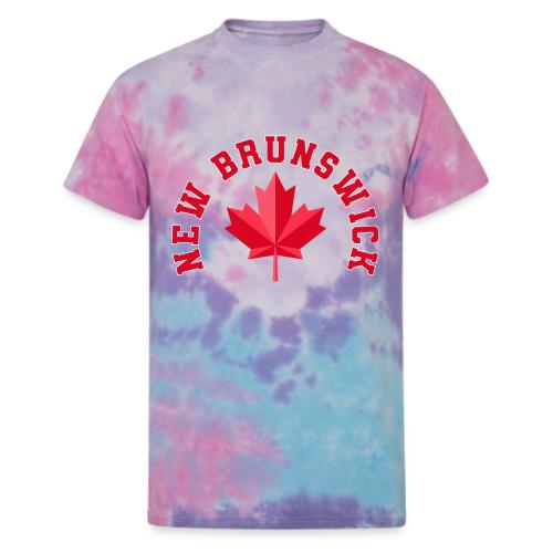 New Brunswick with maple leaf - Unisex Tie Dye T-Shirt
