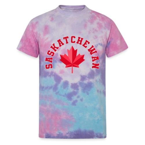 Saskatchewan with maple leaf - Unisex Tie Dye T-Shirt