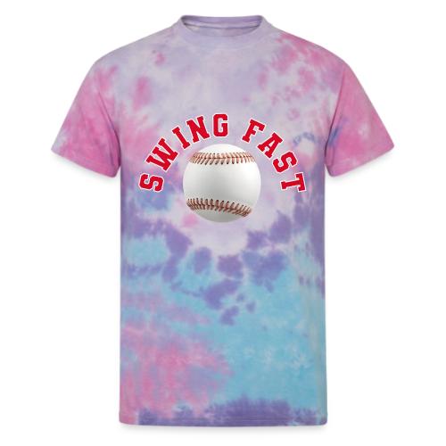 Baseball: Swing Fast Energy - Unisex Tie Dye T-Shirt