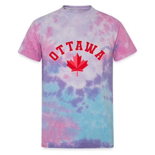 Ottawa with maple leaf - Unisex Tie Dye T-Shirt