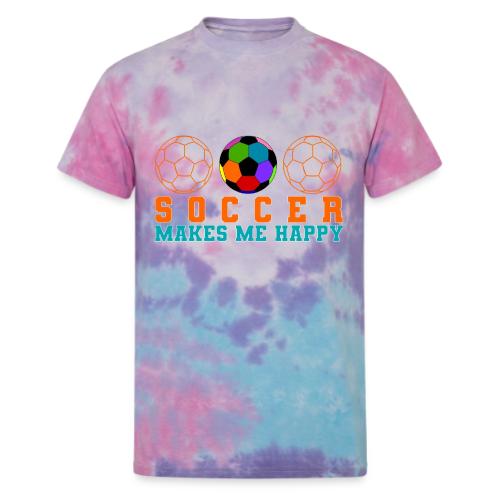 Soccer Makes Me Happy - Unisex Tie Dye T-Shirt