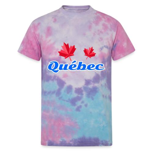 Québec with two red maple leaves - Unisex Tie Dye T-Shirt