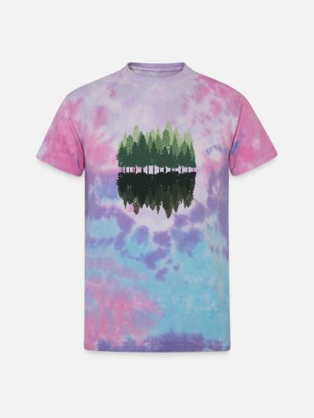 Forest Pine Trees - Unisex Tie Dye T-Shirt - cotton candy