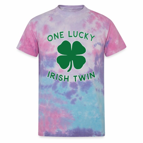 Lucky Twin St Patrick Day Irish Shamrock Gift. - Unisex Tie Dye T-Shirt