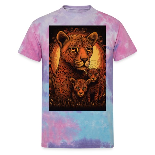 Cheetah Family #3 - Unisex Tie Dye T-Shirt