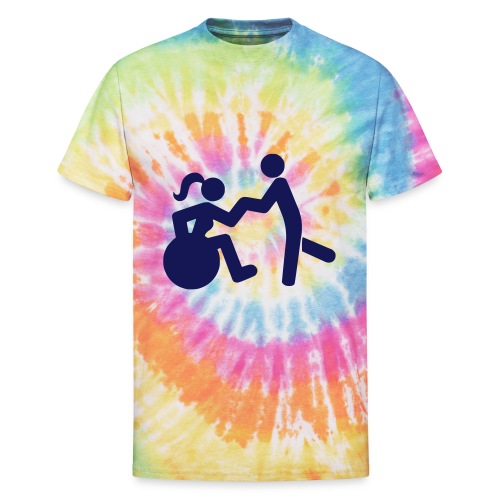 Dancing lady wheelchair user with man - Unisex Tie Dye T-Shirt