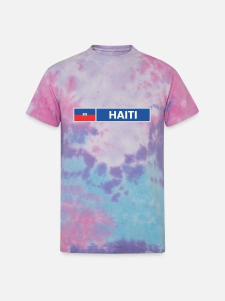 Haiti Flag - Unisex Tie Dye T-Shirt - cotton candy