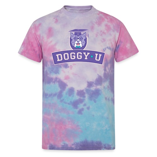 Doggy•U Purple Stack Logo - Unisex Tie Dye T-Shirt