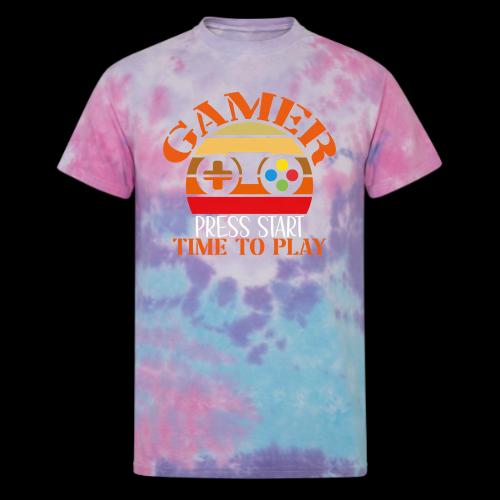 Gamer: Press Start, Time to Play! - Unisex Tie Dye T-Shirt