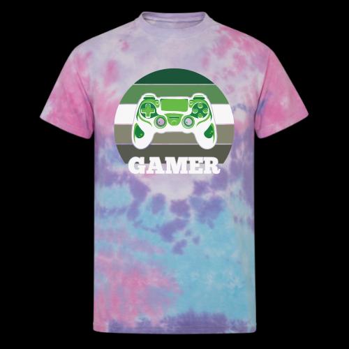 Green Sunset Gamer - Unisex Tie Dye T-Shirt