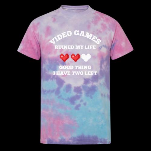 Video Games Ruined My Life (2 Hearts Left) - Unisex Tie Dye T-Shirt