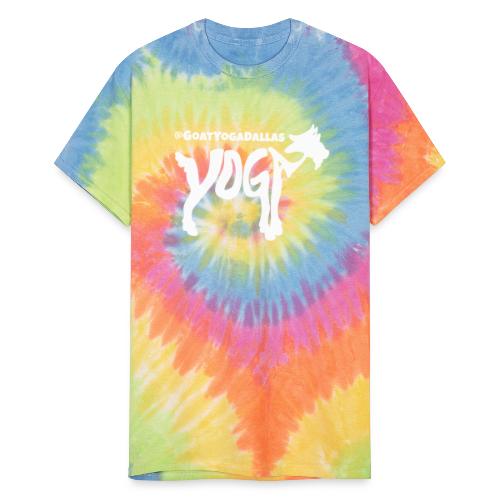 Goat Yoga Dallas White Logo - Unisex Tie Dye T-Shirt