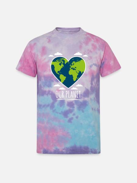 Love Our Planet - Unisex Tie Dye T-Shirt - cotton candy