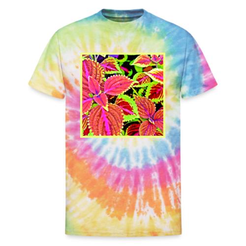 Vibrant RadiantLeaf Dreams Pattern - Unisex Tie Dye T-Shirt