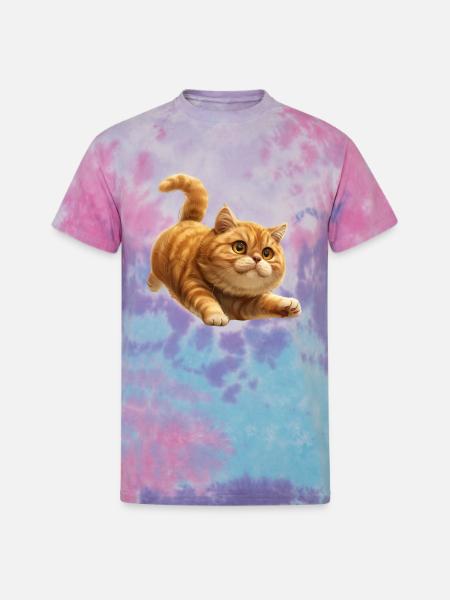 Funny Cat - Unisex Tie Dye T-Shirt - cotton candy