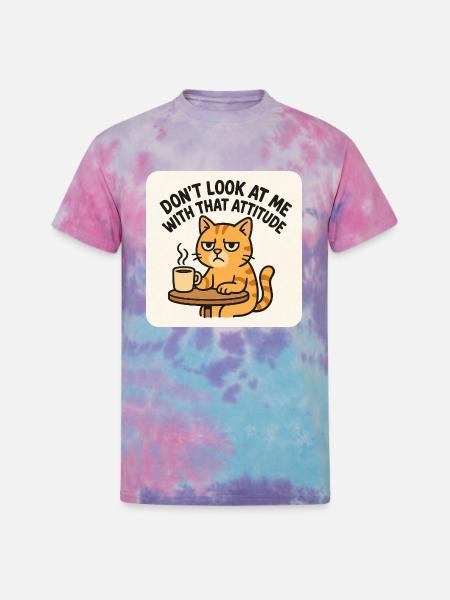 Unimpressed cat - Unisex Tie Dye T-Shirt - cotton candy