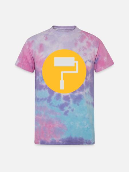 Paint Roller Symbol - Unisex Tie Dye T-Shirt - cotton candy