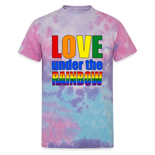 Somewhere under the rainbow... Celebrate Love! - Unisex Tie Dye T-Shirt