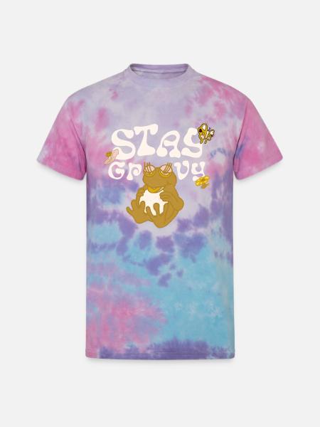 Stay Groovy design - Unisex Tie Dye T-Shirt - cotton candy