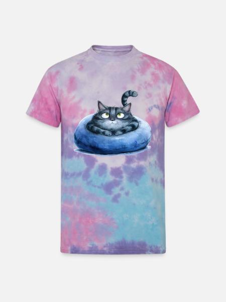 Funny Cat - Unisex Tie Dye T-Shirt - cotton candy