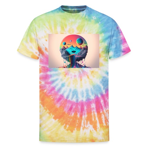 Full Moons Over Happy Mountains and Rainbow River - Unisex Tie Dye T-Shirt