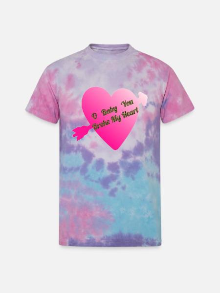 Broken Heart - Unisex Tie Dye T-Shirt - cotton candy