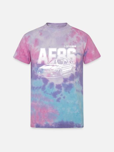 Ae86 Truenoabcdabcdabcdwhite Print - Unisex Tie Dye T-Shirt - cotton candy