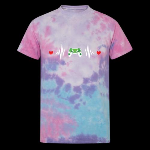Gaming Heartbeat Controller - Unisex Tie Dye T-Shirt