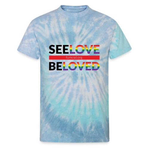 See Love, Be Loved at FUMCSD - Unisex Tie Dye T-Shirt