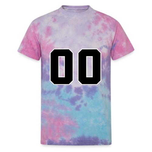 Varsity 00 Athletic Number Design - Unisex Tie Dye T-Shirt