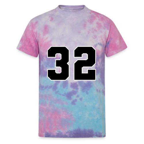 Varsity Number 32 Athletic Design - Unisex Tie Dye T-Shirt