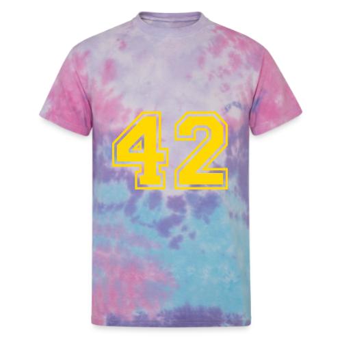 Number 42 in a classic athletic collegiate font - Unisex Tie Dye T-Shirt