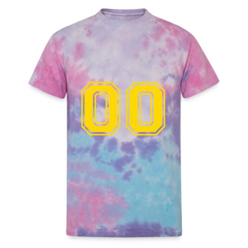 Number 00 in a classic athletic collegiate font - Unisex Tie Dye T-Shirt
