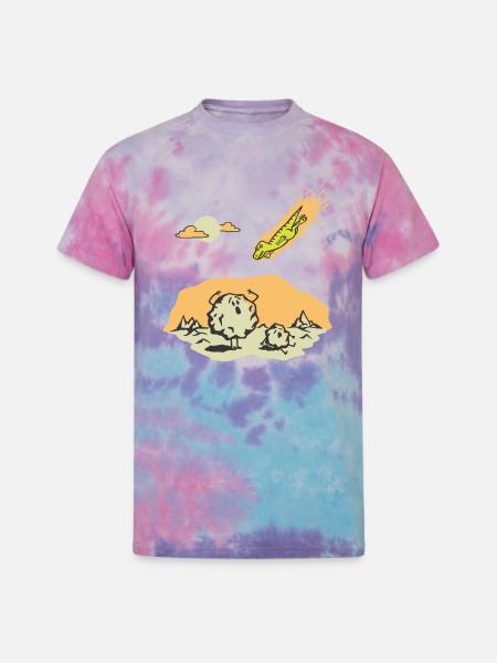 Dinosaur Meteor - Unisex Tie Dye T-Shirt - cotton candy