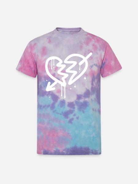 Broken Heart Arrow - Unisex Tie Dye T-Shirt - cotton candy