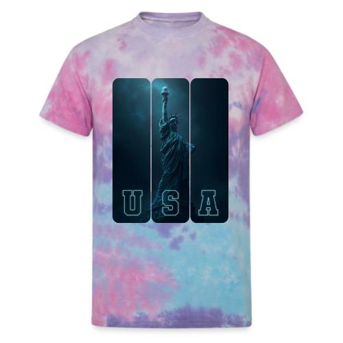 Neon Liberty USA Triptych - Unisex Tie Dye T-Shirt