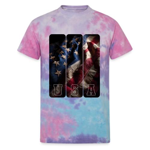 USA: Worn Stars and Stripes - Unisex Tie Dye T-Shirt