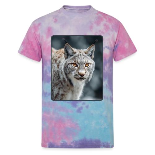 Lynx Portrait Piercing Eyes Design - Unisex Tie Dye T-Shirt