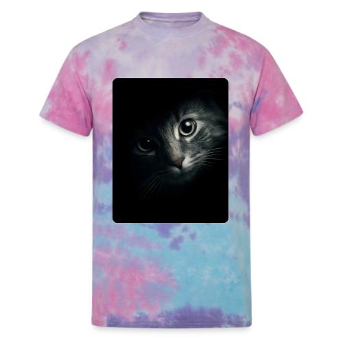 Cat Face in Shadow Close-Up Design - Unisex Tie Dye T-Shirt