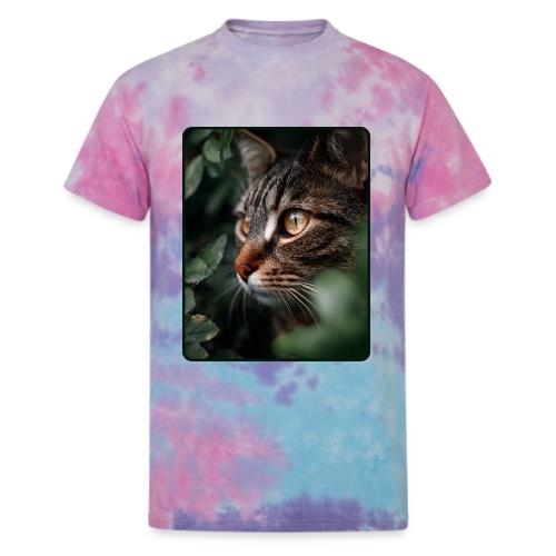 Tabby Cat Jungle Eyes Design - Unisex Tie Dye T-Shirt