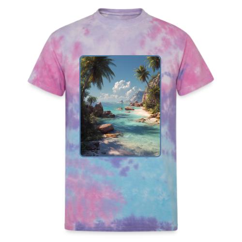Tropical Island Paradise Ocean Design - Unisex Tie Dye T-Shirt