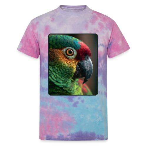 Colorful Parrot Close-Up Design - Unisex Tie Dye T-Shirt