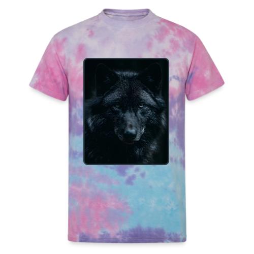 Black Wolf Intense Eyes Portrait Design - Unisex Tie Dye T-Shirt