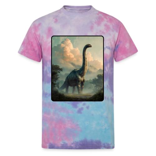 Brachiosaurus Prehistoric Scene Design - Unisex Tie Dye T-Shirt