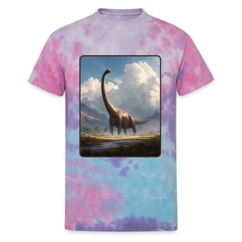 Brachiosaurus Valley Landscape Design - Unisex Tie Dye T-Shirt