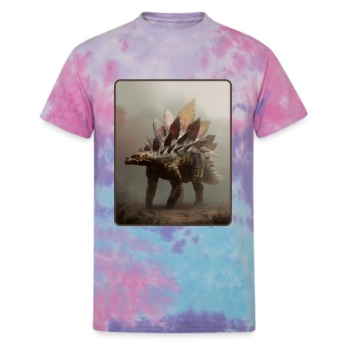 Stegosaurus Misty Forest Design - Unisex Tie Dye T-Shirt